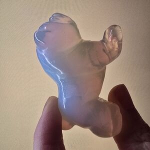 Opalite animal figurine dog or bear